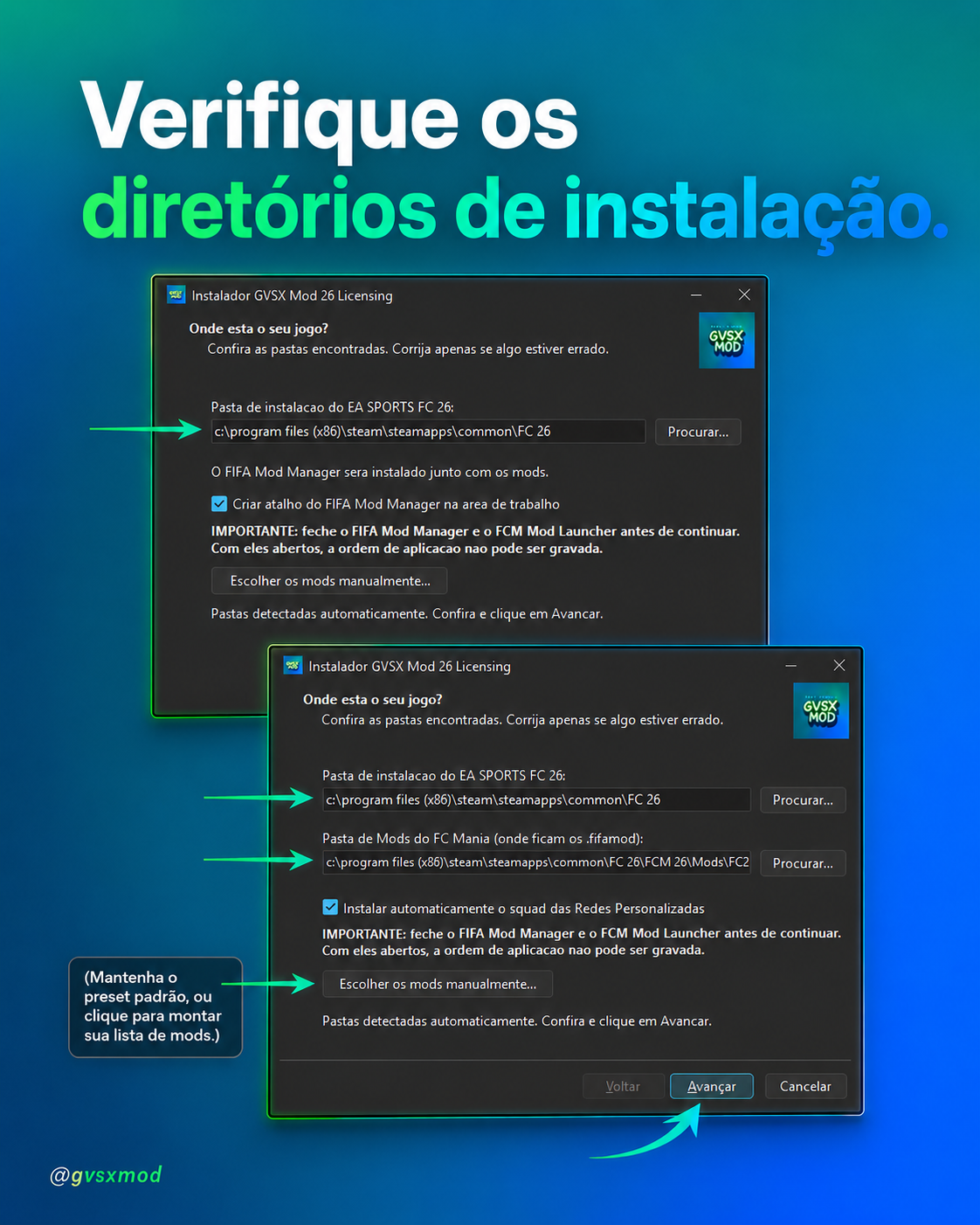 Passo 4 — Verifique os diretórios de instalação